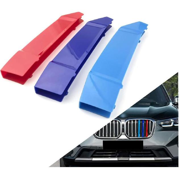 Automotive Grille Insert Trims Strips Front Center Kidney Grilles Compatible with 2016-2019 BMW X1 7-Beams Grille Insert Accessories