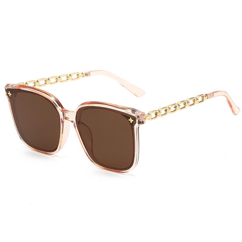 Trendy Oversized Chain Sunglasses: Unisex Street Style with UV Protection, Popular on TikTok and Xiaohongshu.