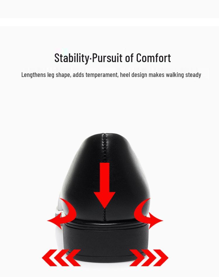 Women's Black Leather Non-Slip Flat Work Shoes - Comfortable Round Toe Design for Long Standing Hours, Soft Sole Professional Footwear.