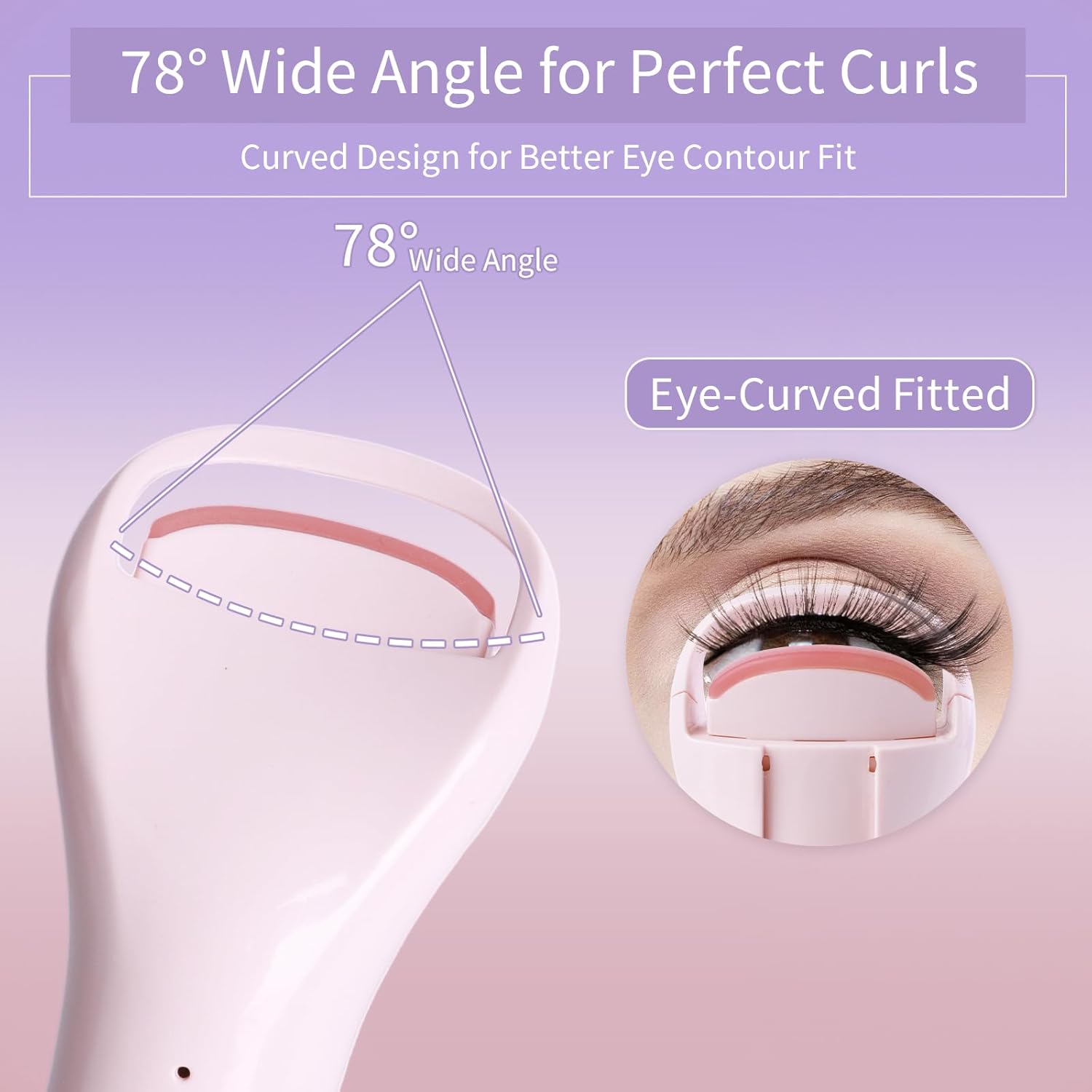 

Heated Eyelash Curlers, Rechargeable Electric Eyelash Curler with Dual-Arc Design & 3 Adjustable Temperature - Safe Gentle Heated Lash Curler for