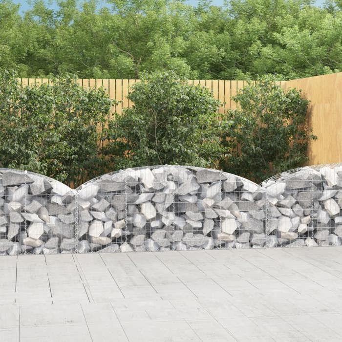 VidaXL Panier de Gabions Arqué Cage à Gabion Mur de Gabion Panier à Pierre Gabion pour Pierre Jardin Patio Extérieur 153473