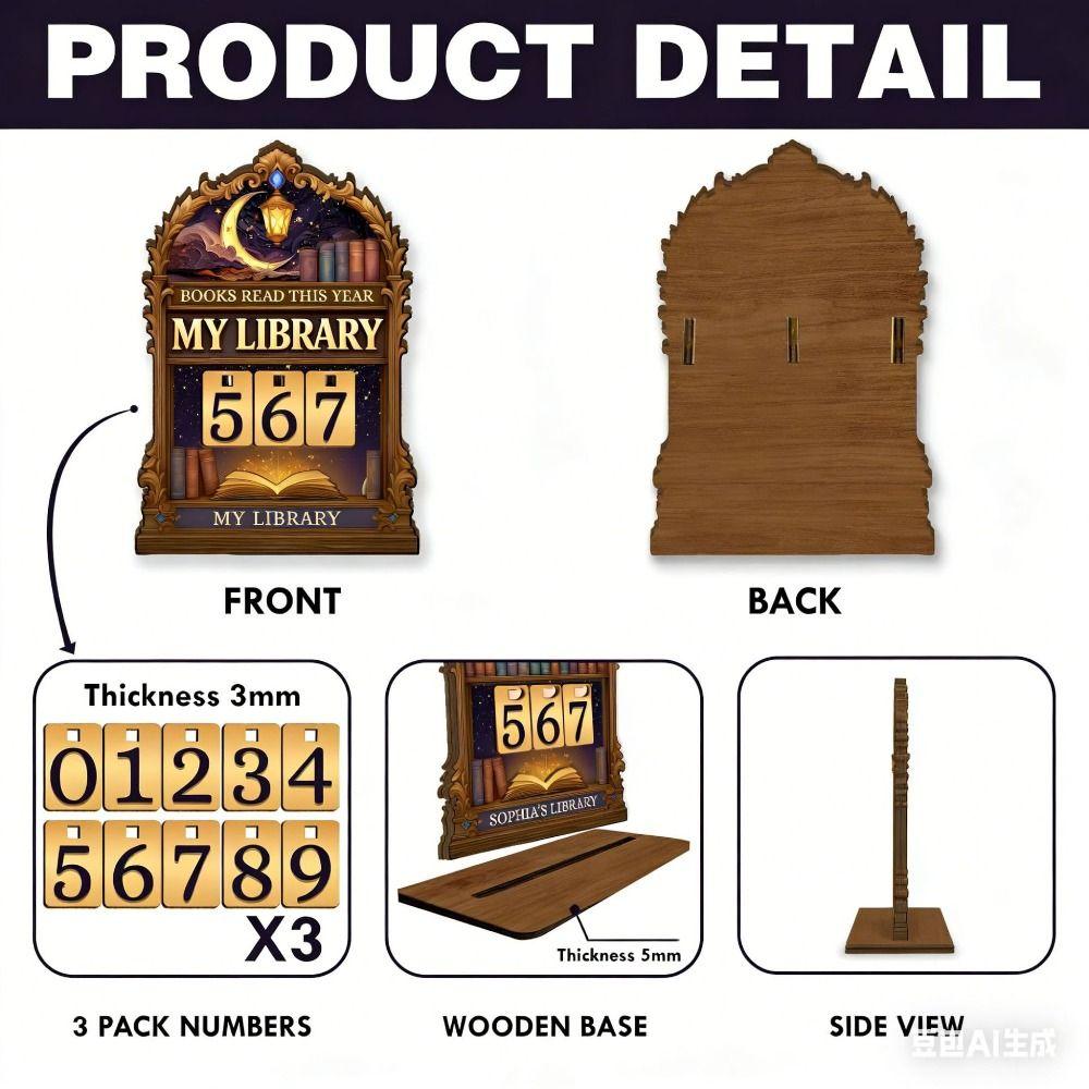 New Wooden Books Read Tracker Book Lovers Gift Reading Counter Books Read This Year Reading Tracker Signage Home Library Decor