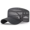 FashionSummer Men's Summer Hat Mesh Military Caps FlatTop Snapback Adjustable Baseball Cap Cadet ArmyMan Breathable Trucker Caps