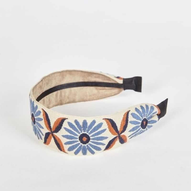 LALA Sunflower Embroidered Hairband P-Blue