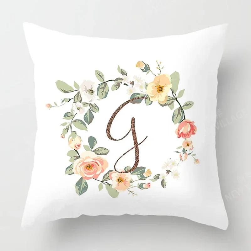 Nordic Floral Letter Pattern Throw Pillow Cover With Short Plush Print Living Room Sofa Decoration Cushion Cover Pillow Covers