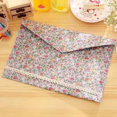 Vintage Dots Flower Face Series A4 Documents File Bag Files Folder Stationery Filing Production Folders Office Accessories
