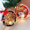 DIY Christmas Wreath with LED Light Battery Operated Christmas Tree Hanging Ornament for Christmas Party Decorations