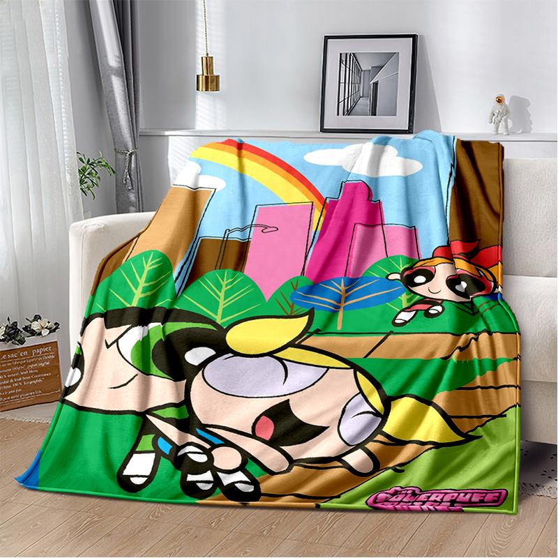 29 Style New Kawaii P-Powerpuff Girl Cartoon Blanket,Soft Throw Blanket for Home Bedroom Bed Sofa Travel Picnic Cover Kid Gift