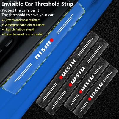 4PCS Car Threshold Protector Transparent Decorative Badge Sticker For Nissan Nismo Qashqai Teana X Trail T32 T31 Tiida Juke