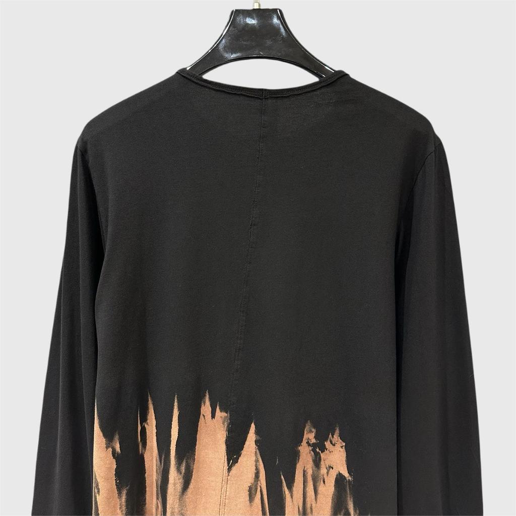 Men's Dark Style Round Neck Cotton Top - Spring/Autumn Flame Design