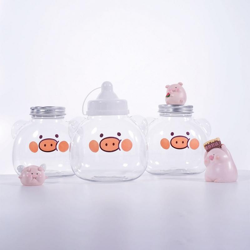 1/3ks Kawaii Lahve na vodu na mléčný čaj, kávu, džus, přenosný kelímek na pití, domov, průhledná láhev na nápoje na džusování