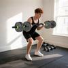 15 Kg 3-in-1 Adjustable Dumbbell & Barbell Set with EZ Bar, Connecting Rod and Non-Slip Grip for Home Gym, Green