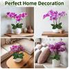 3PCS Artificial Orchids Leaves - Lifelike Fake Phalaenopsis Orchids Leaves with Plant Root, Green Leaf Plants for Flowers Arrangements Pot Shelf