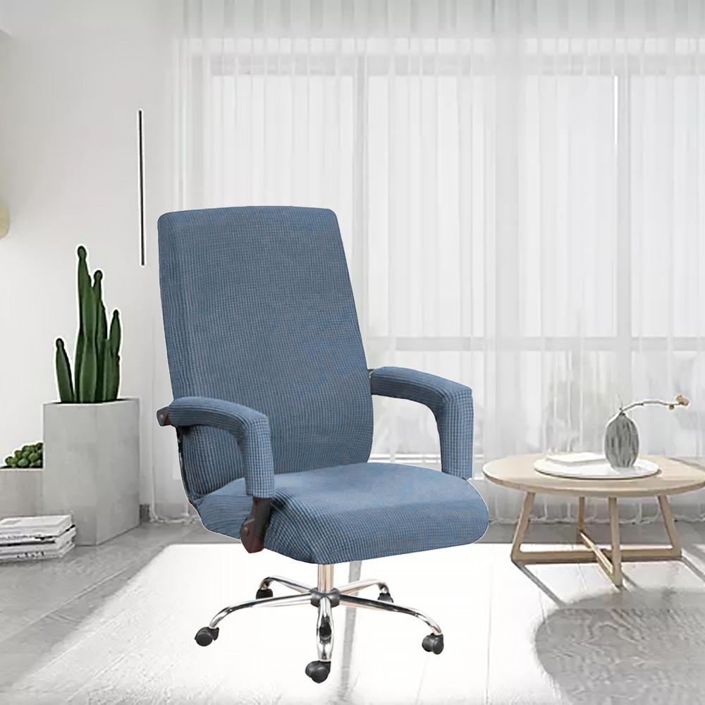 Office Chair Cover+Arm Cover Computer Seat Cover Stretch Rotating Chair Slipcover with Elastic Bottom Chair Protector for Rotating Boss Chair