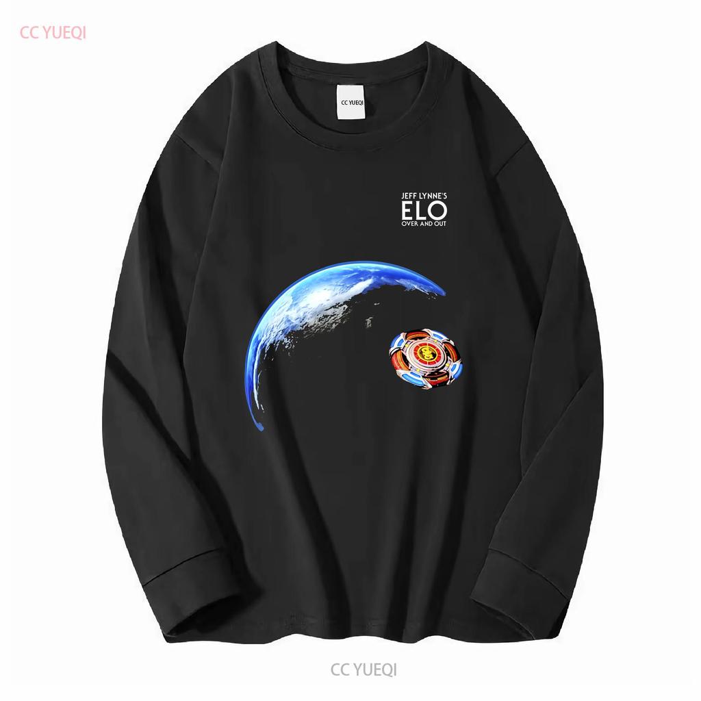 Jeff Lynne S Elo Over And Out Electric Light Orchestra World Spaceship T Shirt Vintage Washed Streetwear Versatile Breathable