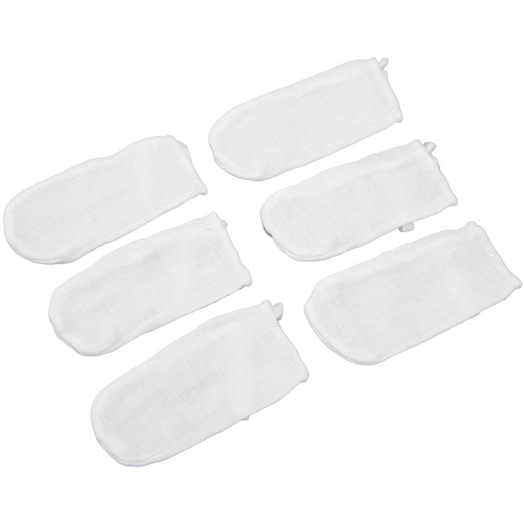 6pcs Baby Teeth Cleaning Gauze Finger Cover Milk Stain Removal Soft Hygiene Ring Buckle Oral Tongue Cleaner