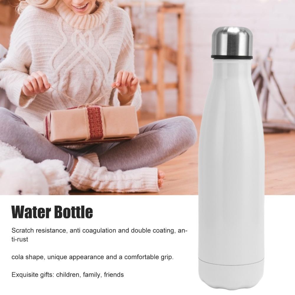 

Tapered cylinder Water Bottle Rustless Steel Cola Tumbler Drink Bottle Gym Fitness білий