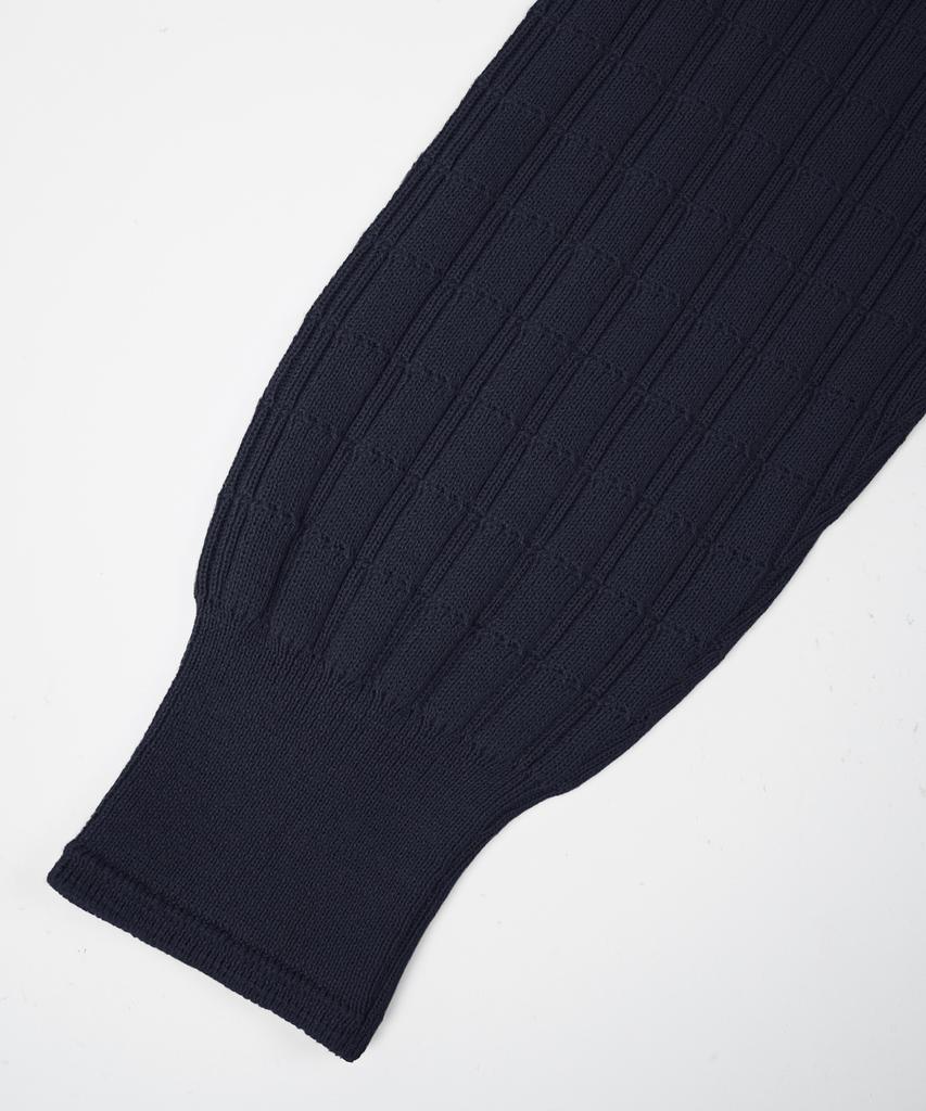 BIRBANTE Washable Cotton Square Round Knit - Dark Navy