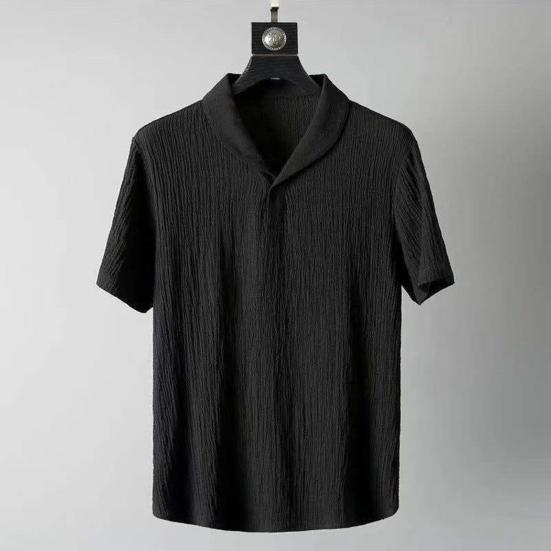2 Pcs/Set Men Top Pants Set Solid Color V Neck Short Sleeves Loose Pullover Exercise Elastic Waist Drawstring Plus Size Men Sports Suit Men Garment