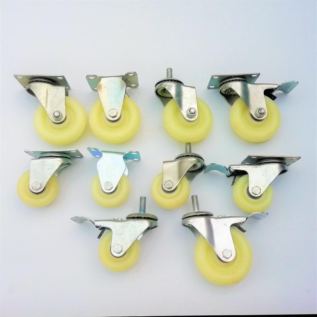 Medium White Nylon Universal Swivel Trolley Caster Wheel