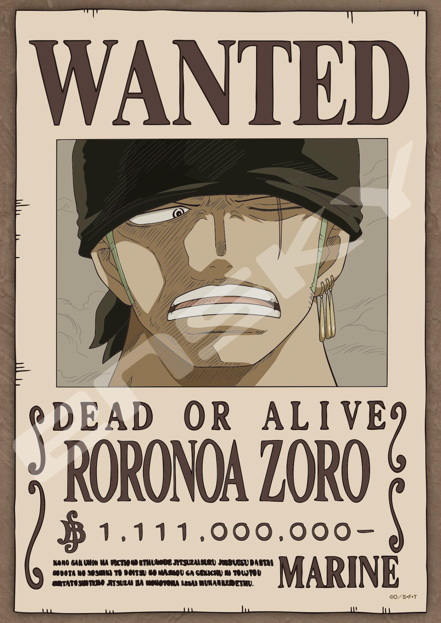 Пазл 208 деталей One Piece Зоро Мечник Охотник на Пиратов 208-135