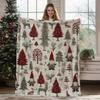 Christmas Stocking & Gift Pattern Throw Blanket, Festive Home Decor Blanket