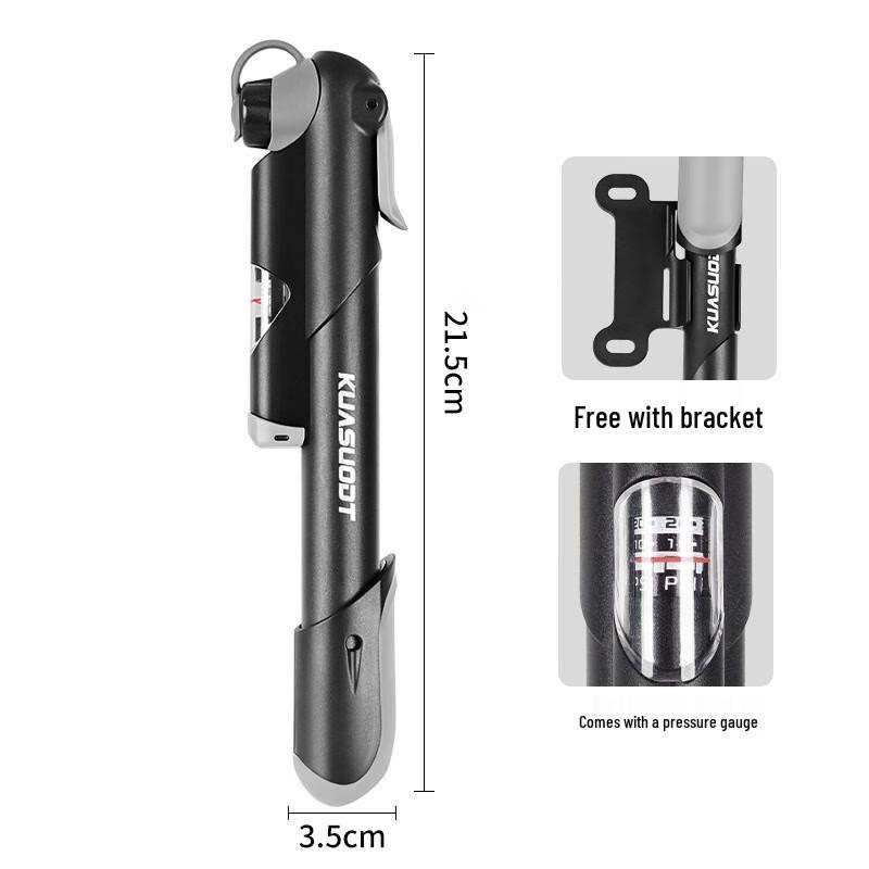Lishiz Bicycle Mini High-Pressure Portable Air Pump with Gauge One Size