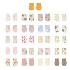 Baby Scratch Proof Gloves Cotton Breathable Fabric Cartoon Pattern Design Secure For Newborns And Infants 0-6 Months