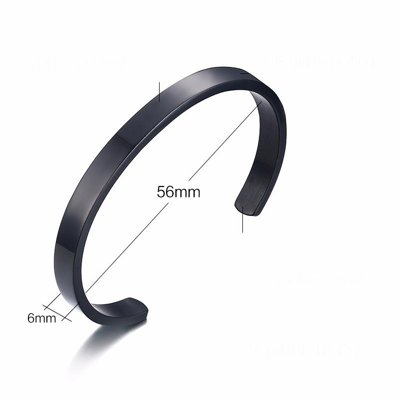 3-10MM Mansjettarmbånd for Menn Kvinner, Gull Kobber Svart Farge Rustfritt Stål Mansjettarmbånd, Klassiske Trendy Zirkon Gaver