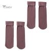 2 Pairs Women Winter Socks Mid-tube Solid Color High Elasticity Keep Warm Lightweight Comfort Warmth Daily Socks Sport Socks