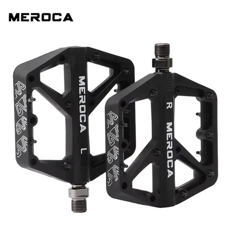 

Meroca Bike Pedal Nylon Fiber Bearing Pedal For MTB Lightweight Extra Large Size Non-slip Wear-resistant Bicycle Accessories чёрный
