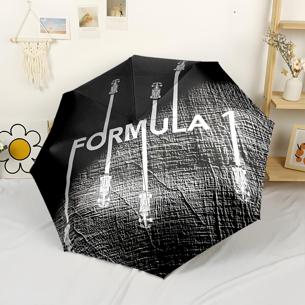 F1 Racing Marble Texture Automatic Umbrella Sturdy 8-Rib Shaft Lightweight for Outdoor Daily Use Vibrant Pattern Umbrella Wedding Party Gift