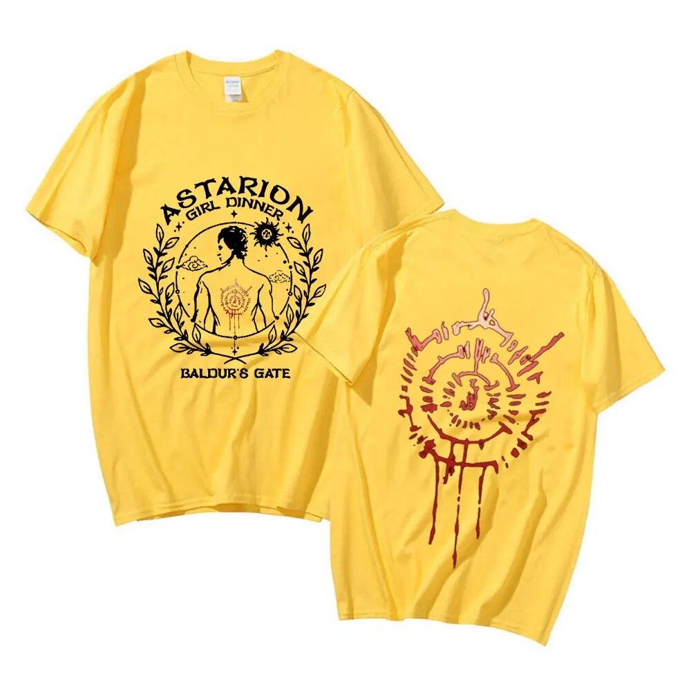 

Лидер продаж 2023 года, двусторонняя футболка с рисунком Astarion, женская модная футболка унисекс, эстетичная одежда, футболки большого размера, топы, уличная одежда 4XL