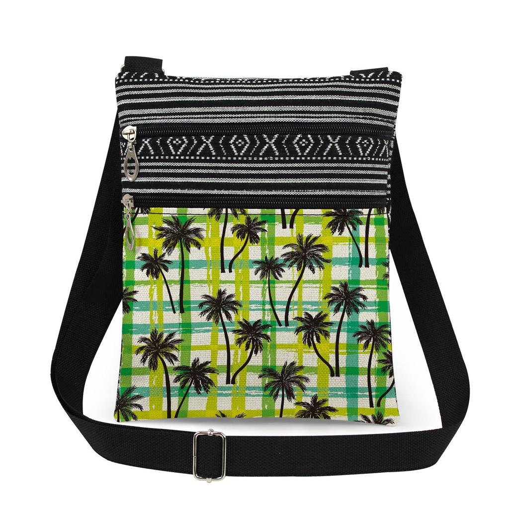 1 Stück Stofftasche mit Pflanzenmuster Damen Umhängetasche Posttasche 6918