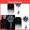 Flower Pendant Long Necklace With Silver Alloy Chain For Winter Fashion Women