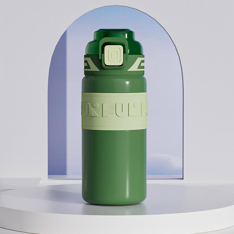 Summer New Sports Cup High Appearance Level Stainless Steel Thermos Cup Outdoor Convenient Spring Cover Double Drinking Cup