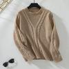 Autumn Winter Vintage Loose Knitwear Pullover Sweater Long Sleeve Solid Color Top O Neck