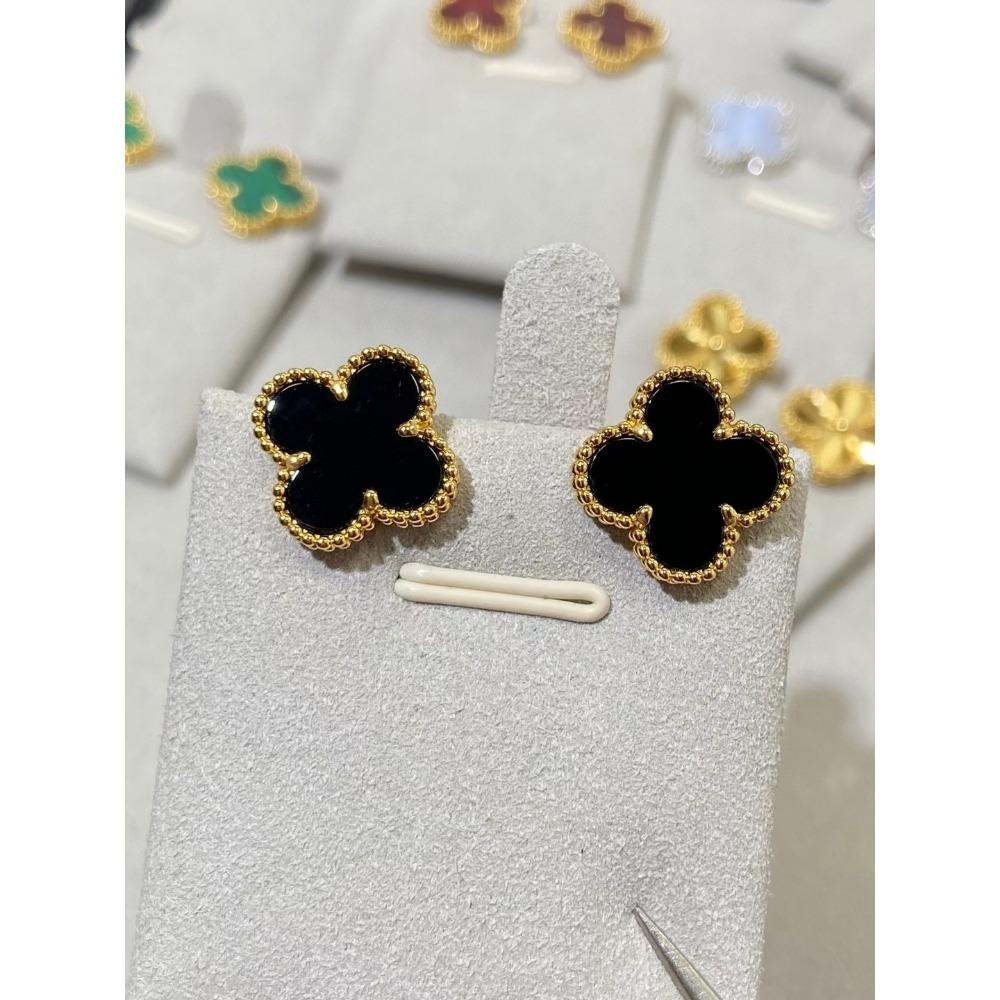 15MM Clover Earrings White Mother Of Pearl Earrings Premium Sense Women's Earrings