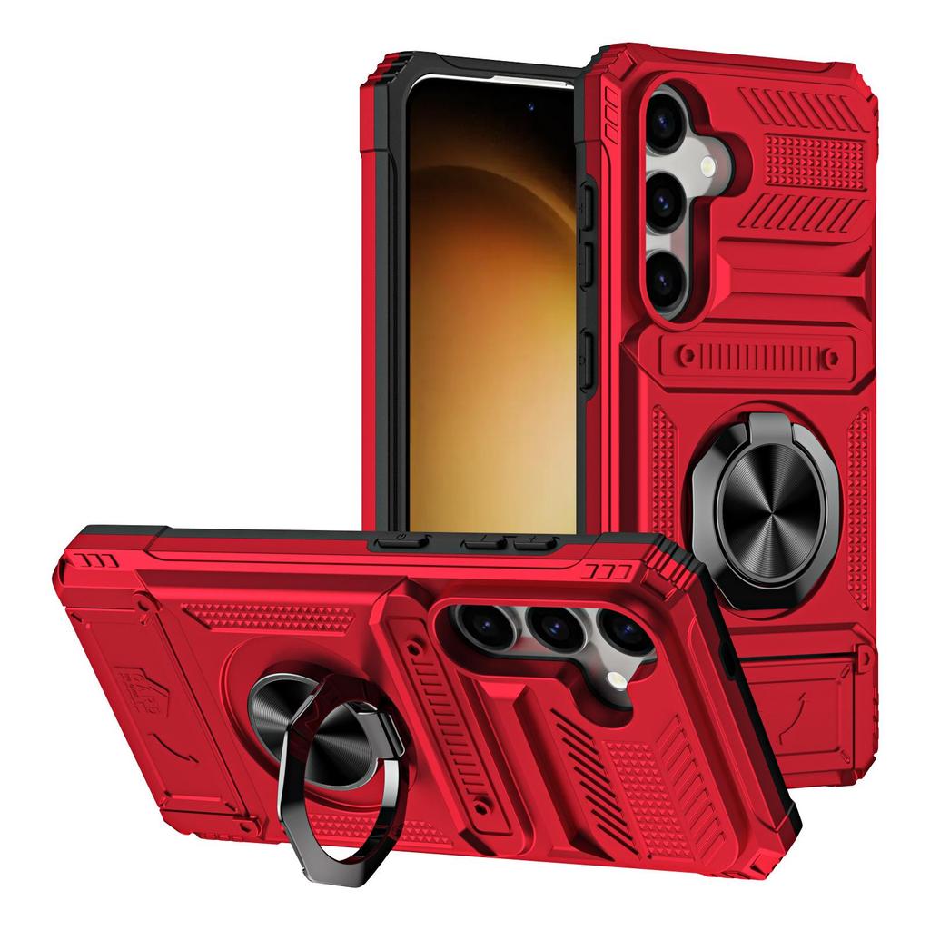Samsung S25Edge Fusion Armor Phone Case with Card Slot & Magnetic Car Mount