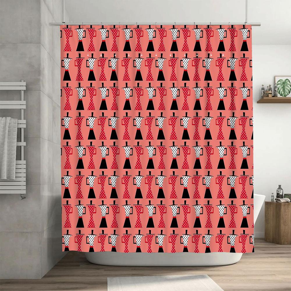 Shower Curtain Floral Vintage Patterned Bathroom Decor Farmhouse Rustic Washable Waterproof Fabric Backdrop