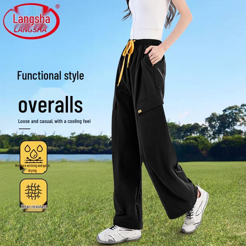 Langsha Women s Loose Fit Straight-Leg Cargo Pants XL