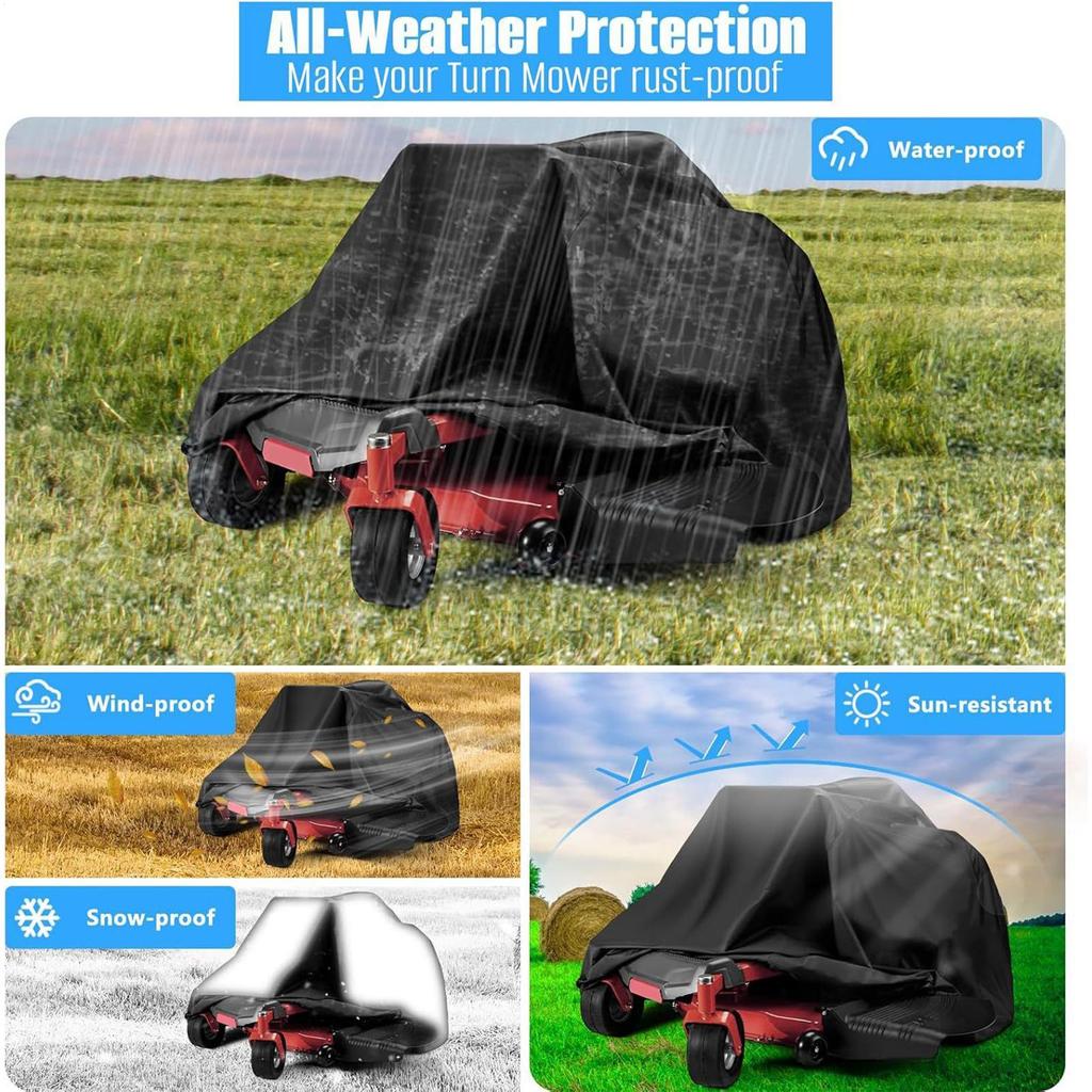 Lawn Mower Dust Cover 182x111x116cm Oxford Cloth Garden Tractor Storage Cover Tractor Parts Storage Accessories for Rain Mowing