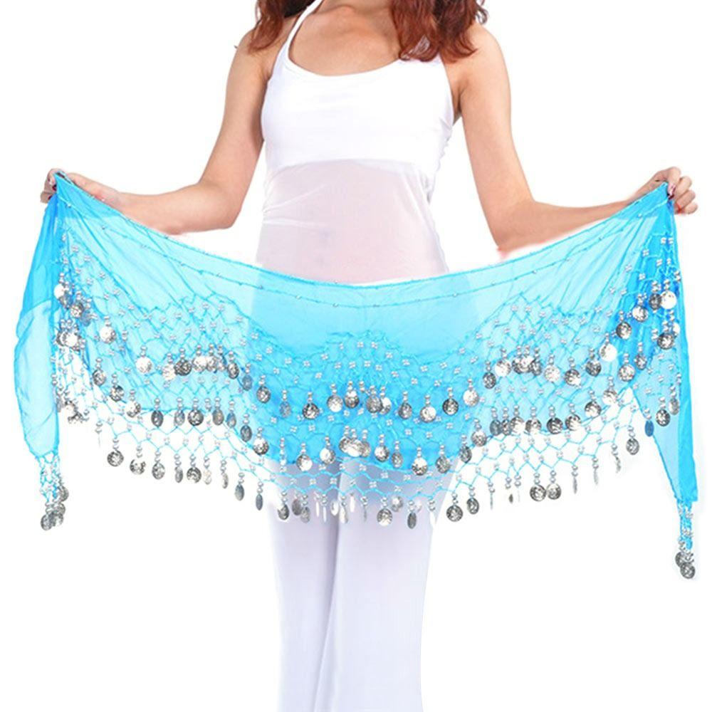 Women Tassels Sequins Belly Dance Belt Waist Chain Dancer Skirt Hip Scarf