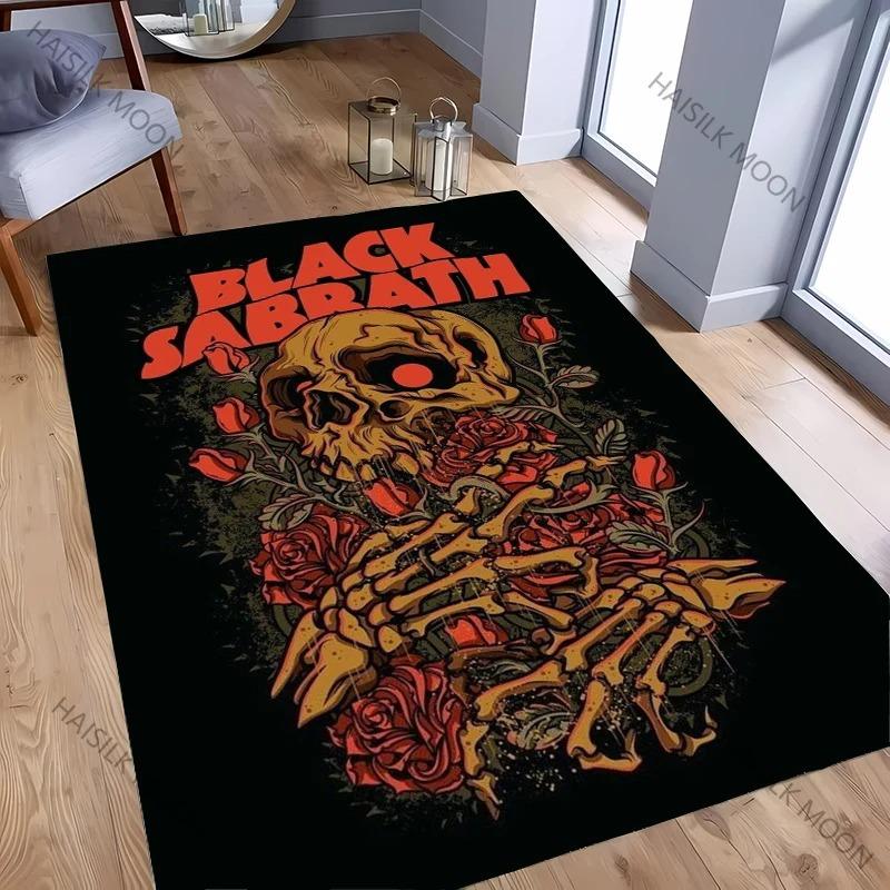 Band Black S-Sabbath Pattern Carpets Living Room Bedroom Bedside Floor Mat Area Rug Cloakroom Club Home Decoration