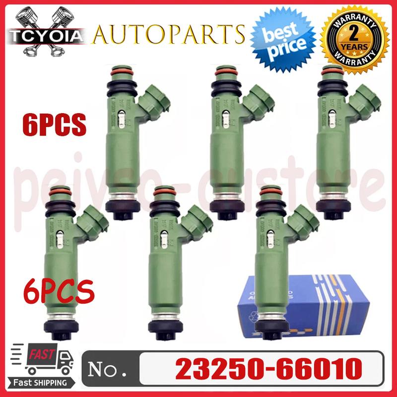 6pcs/lot OEM Fuel Injector Nozzle 23250-66010 2325066010 23209-66010 For Toyota Land Cruiser 100 1999-2009 1FZ 4.5L