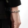 Men's Cuban Thick Chain Industrial Style Hip-hop Punk Trendy  Hand Stainless Steel Cross Chain Bracelet