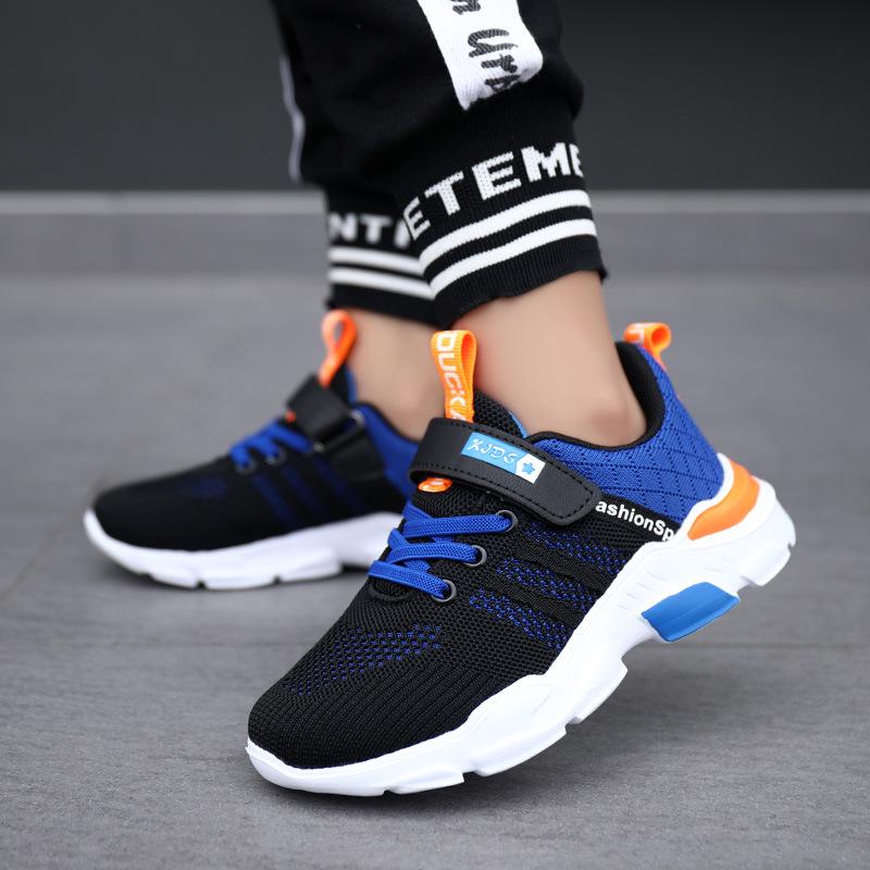 Boys' Breathable Flyknit Mesh Sneakers for Middle and Big Kids