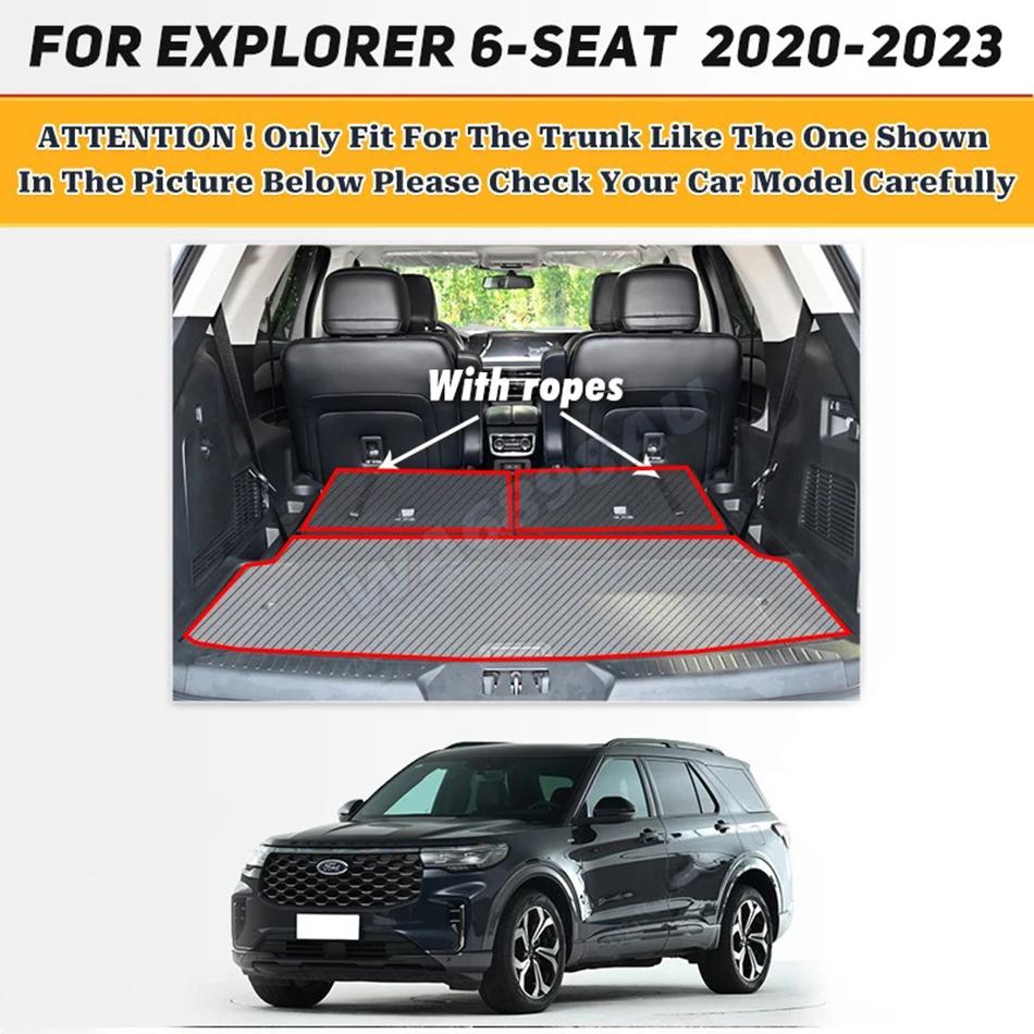 High Quality Leather Car Trunk Mat For Ford Explorer 6-Seat 2020 2025 2025 2025 Anti Dirty Durable Carpet Protective Pad