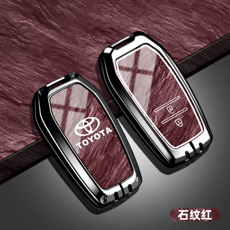 Car Key Case Cover Shell Key holder Bag For Toyota C-HR Hilux Fortuner Land Cruiser 200 Camry Corolla Crown RAV4 2023 2024 2025