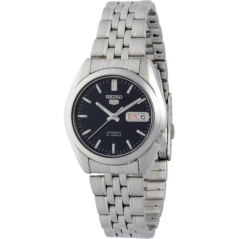 Seiko 5 Automatic Watch SNK357K1 Men s Overseas Model Stainless Steel Black Dial 21 Jewels